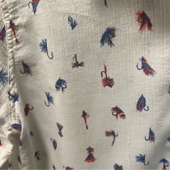 EDDIE BAUER Fishing Lure Print Button Down Shirt Women's Size Large - Picture 2 of 7